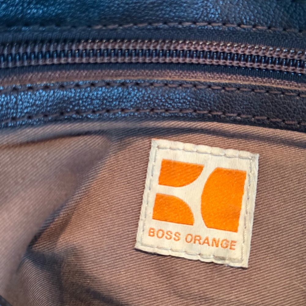 BOSS ORANGE Brown Bag with Geometric Logo and Quality Finish